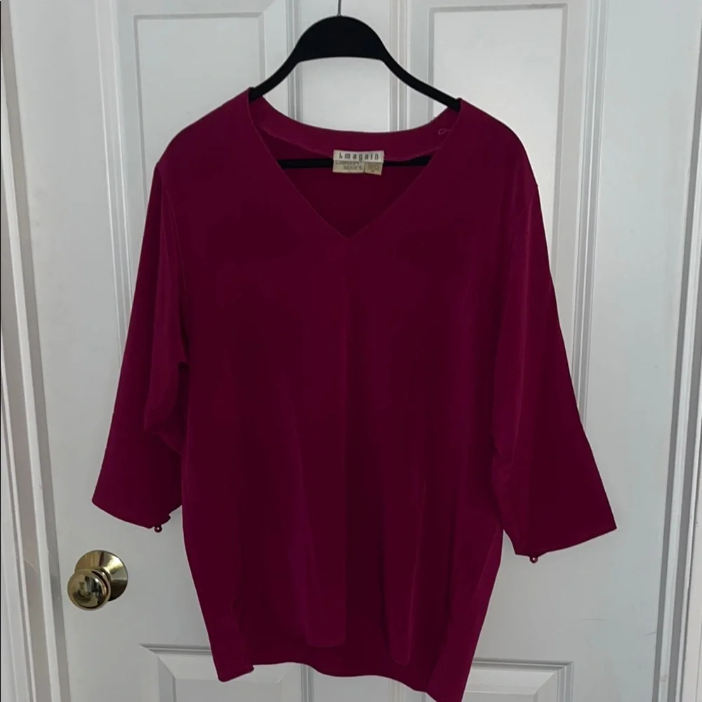 Vintage Dalton  Sport for I. Magnin Women's Magenta Blouse
